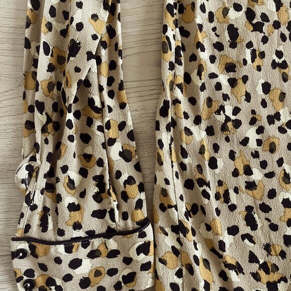 Zara Women's Medium Long Sleeve Animal Print Pajama Style Blouse - Picture 4 of 5